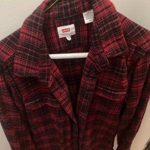 Levi's Red & Black Flannel Button-down